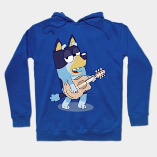 Bluey Playing a Guitar Hoodie